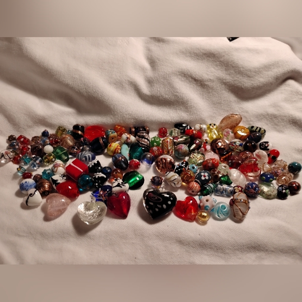 100+Lampwork/Dichroic Glass Beads - Picture 3 of 6